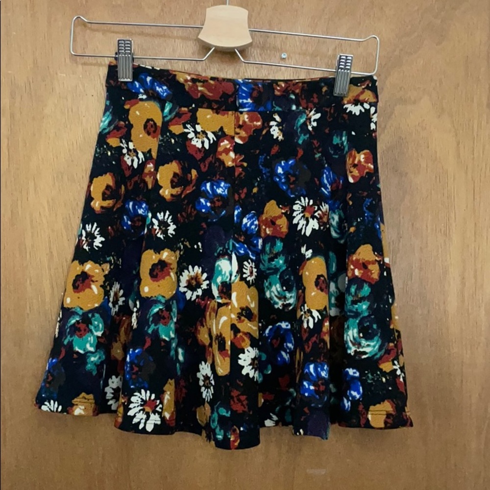 NWOT Fall Floral A-line Skirt